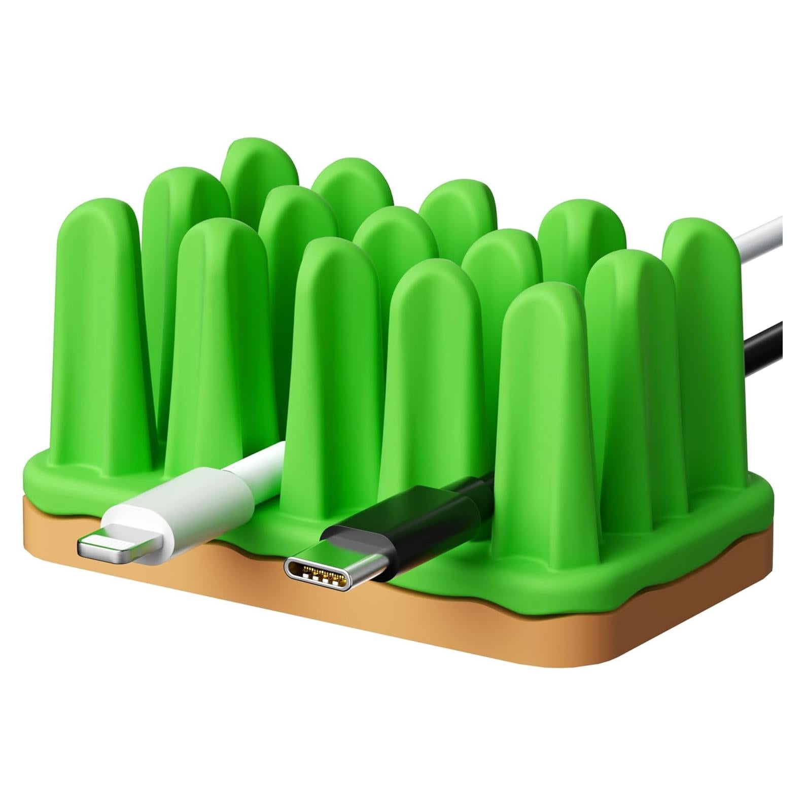 Organizador de Cables de Silicona Litumfen - 2 Piezas Verde