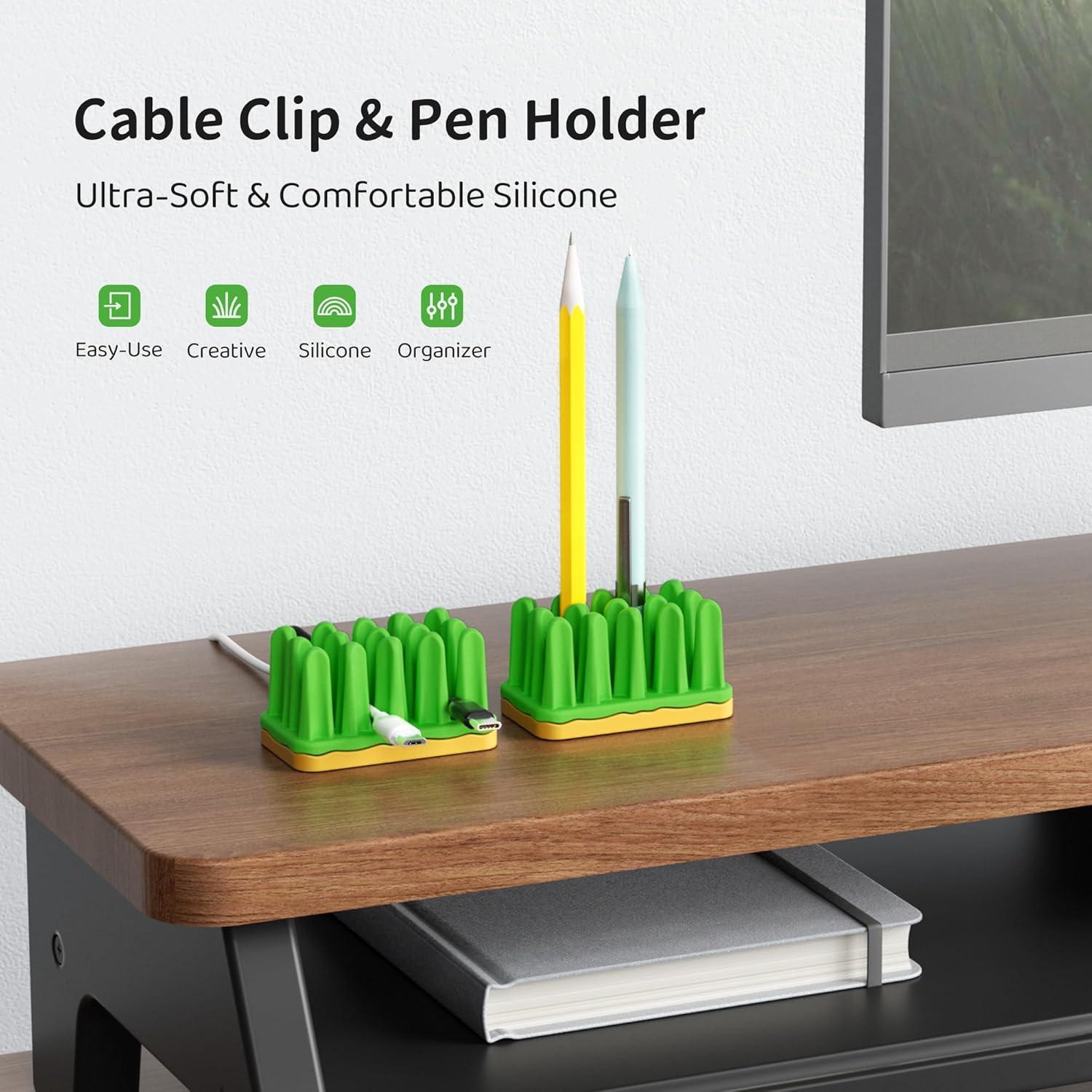 Organizador de Cables de Silicona Litumfen - 2 Piezas Verde