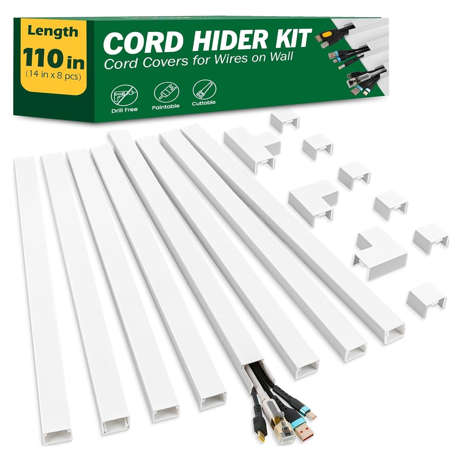 Kit de ocultación de cables AZEN M-8P, 279.4 cm, autoadhesivo