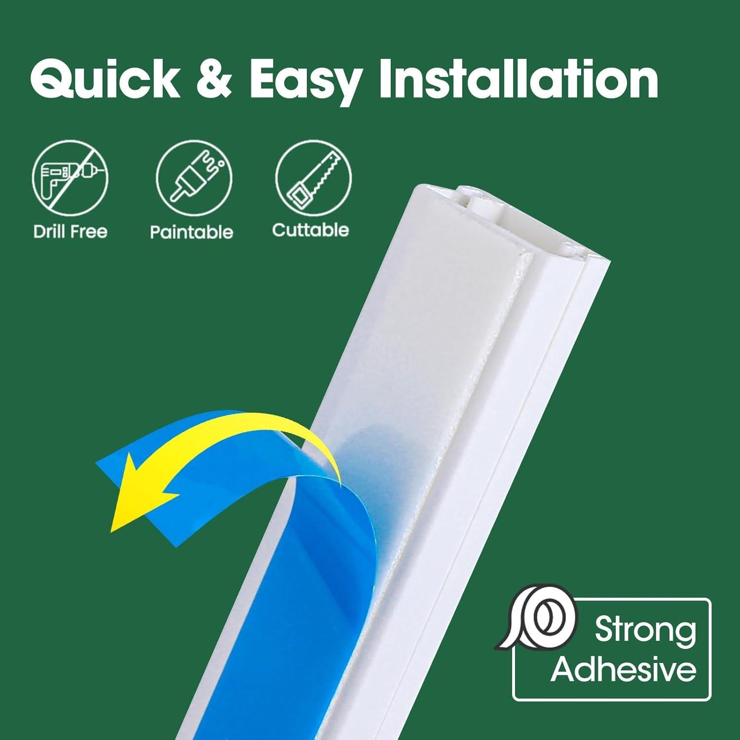 Kit de ocultación de cables AZEN M-8P, 279.4 cm, autoadhesivo