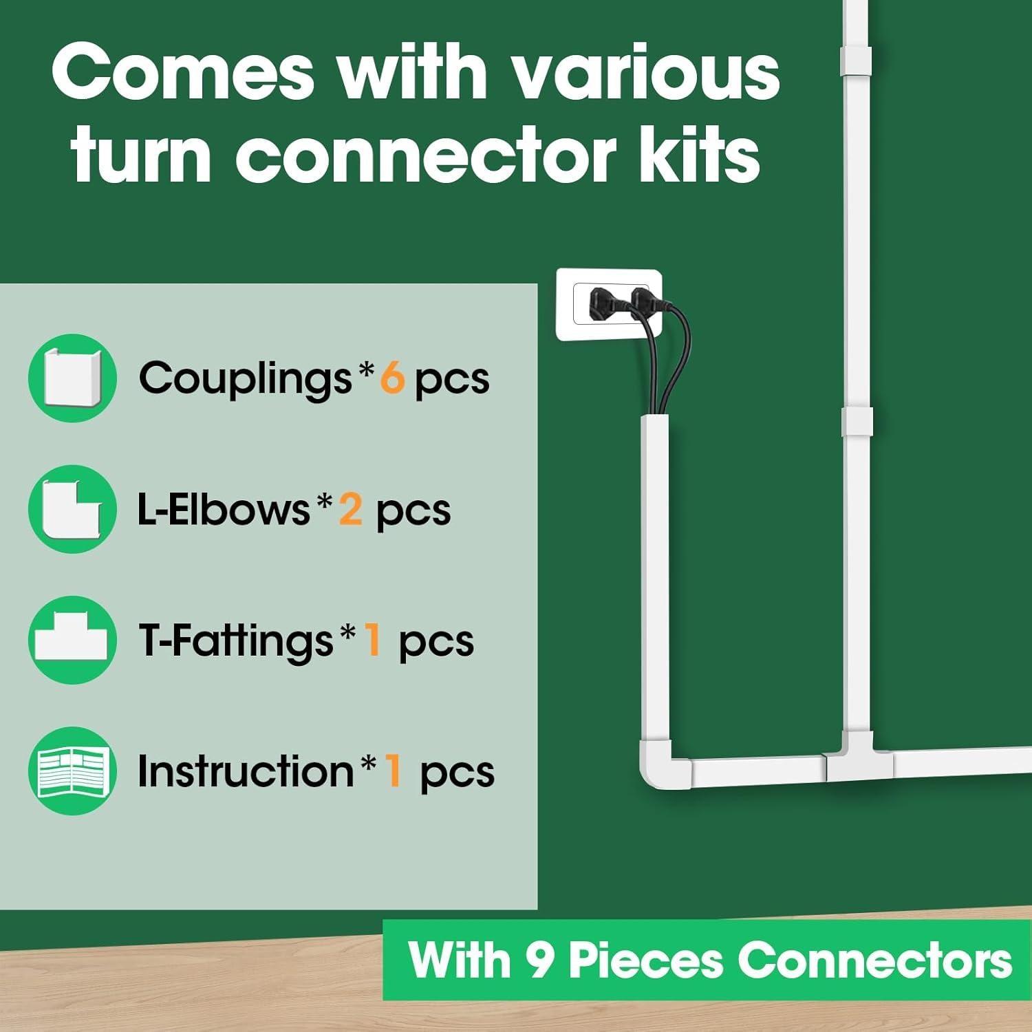 Kit de ocultación de cables AZEN M-8P, 279.4 cm, autoadhesivo