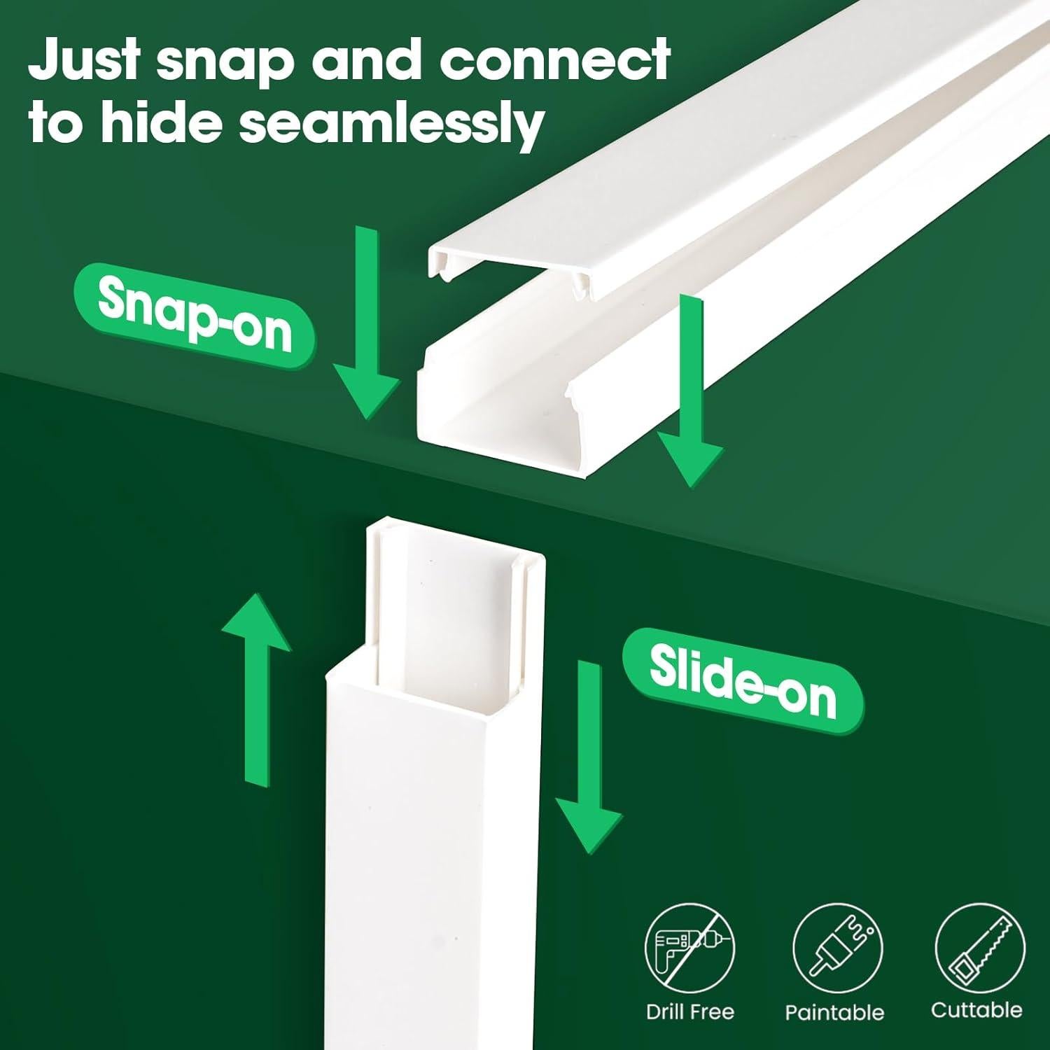 Kit de ocultación de cables AZEN M-8P, 279.4 cm, autoadhesivo