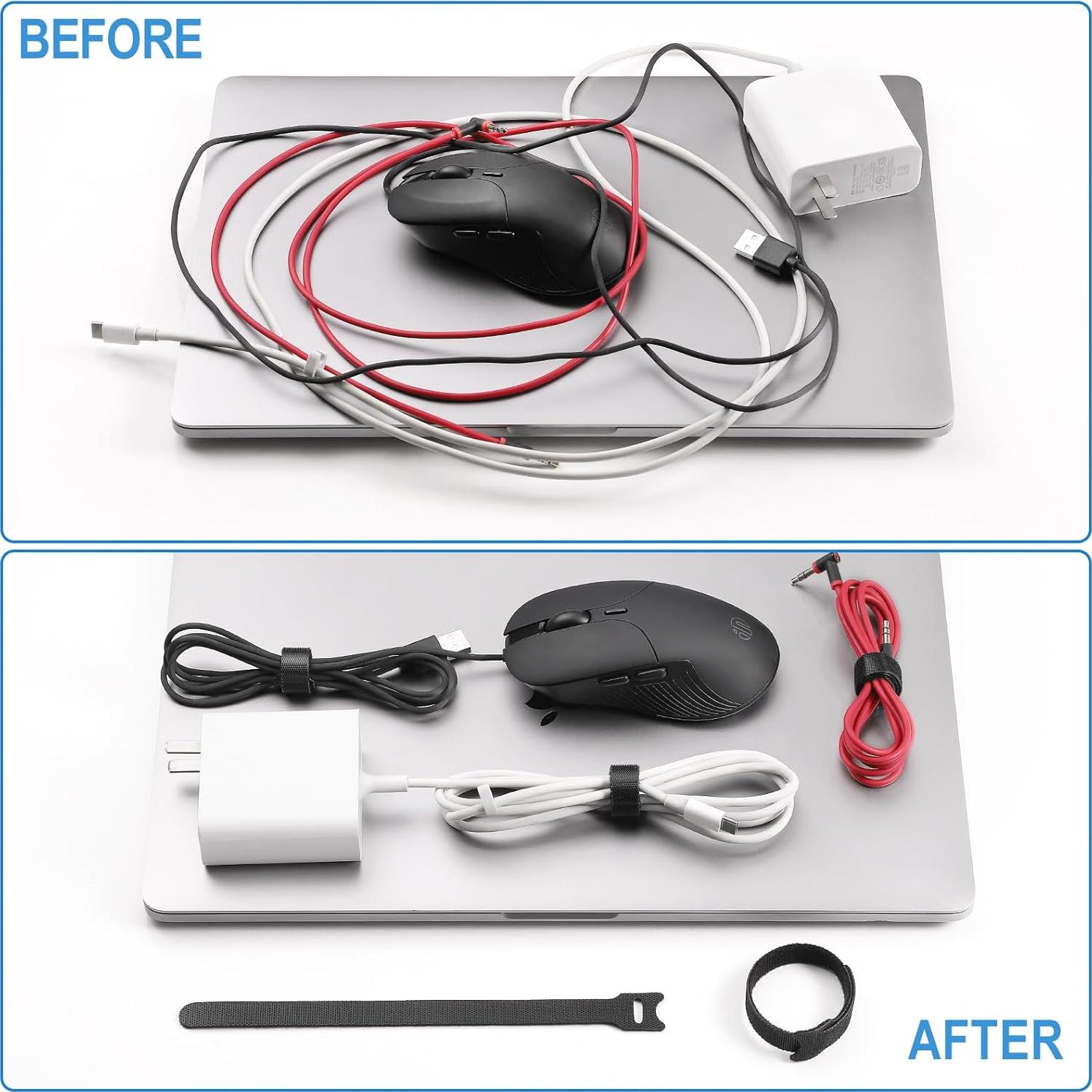 Bridas Reutilizables QTBLY 20.32 cm 100 Pcs Ajustables Negro