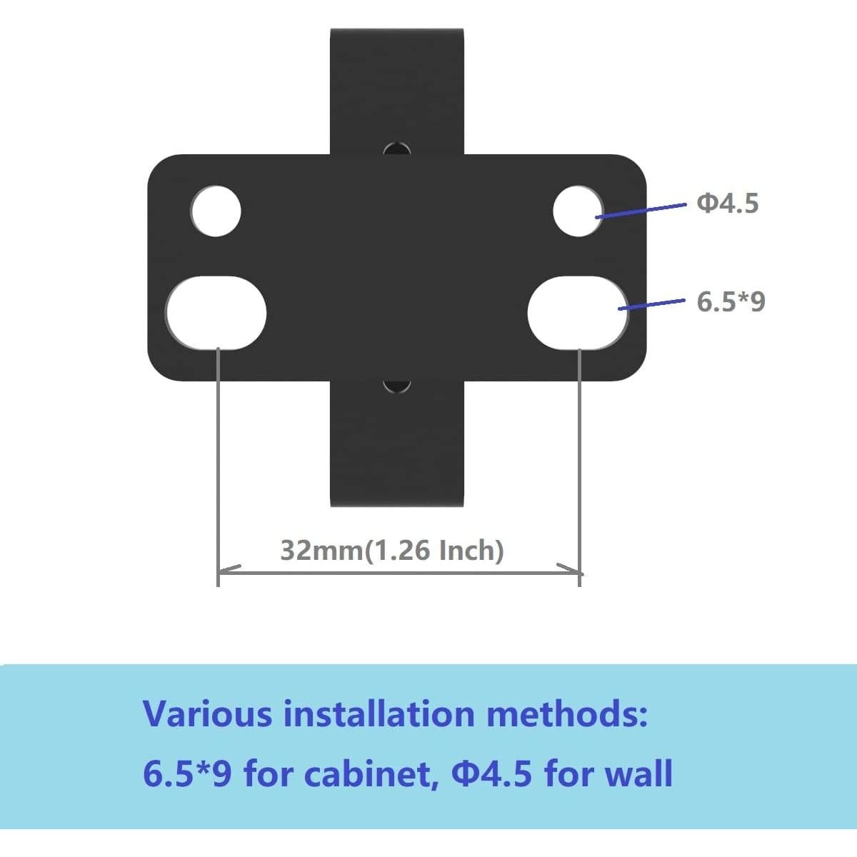 Paquete de 10 Ganchos D-Ring Youbang para Gestión de Cables 44x68.5mm