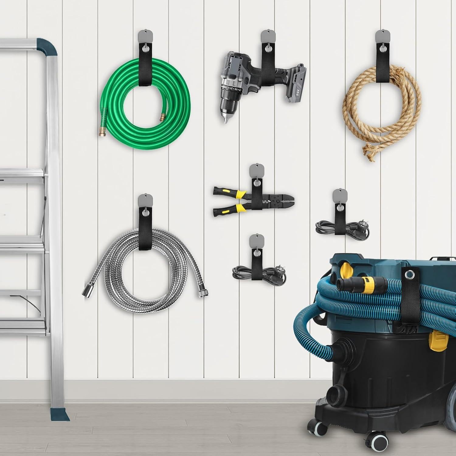 Correas de Almacenamiento Casleevf 6-Pack Nylon Negro