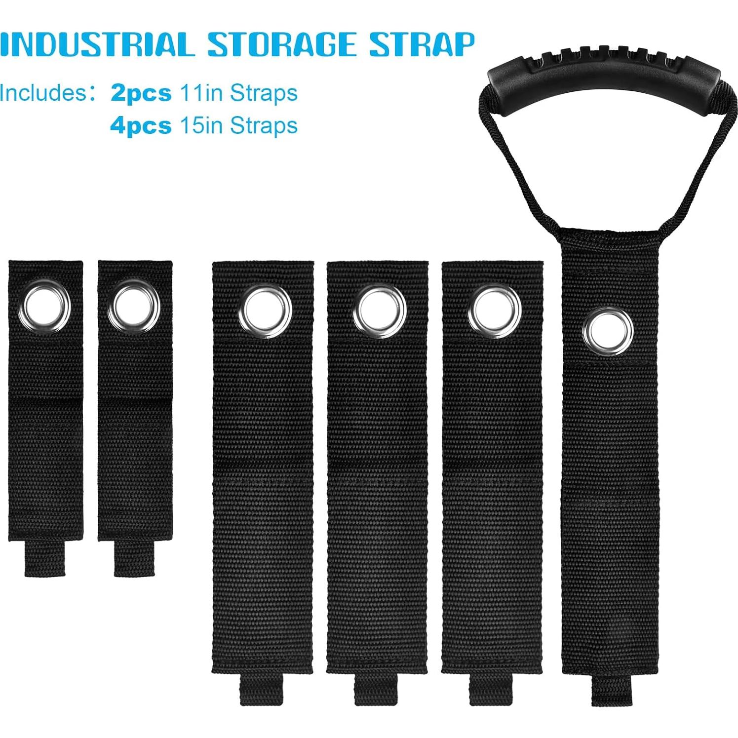 Correas de Almacenamiento Casleevf 6-Pack Nylon Negro