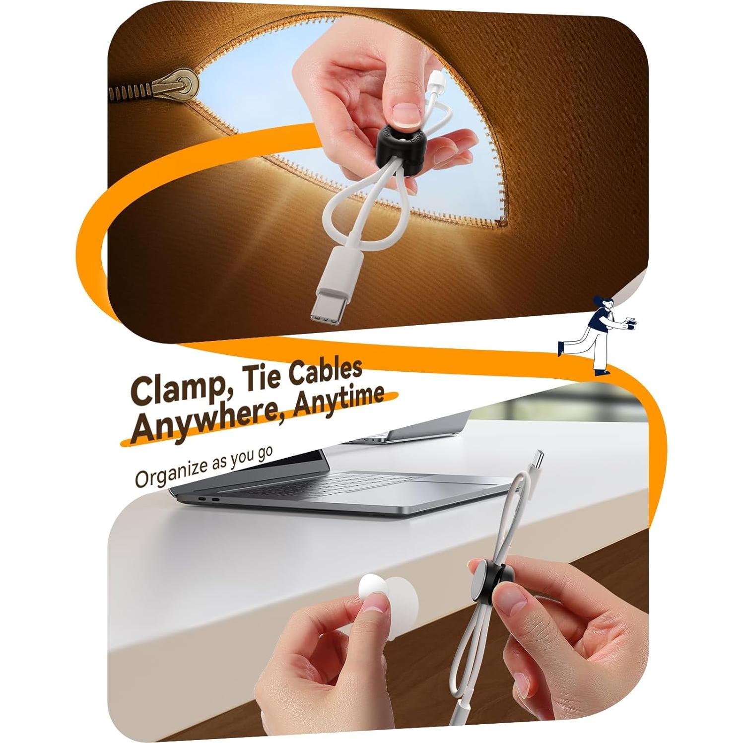 Organizador de Cables JOYROOM Clips de Silicona 8 Pack