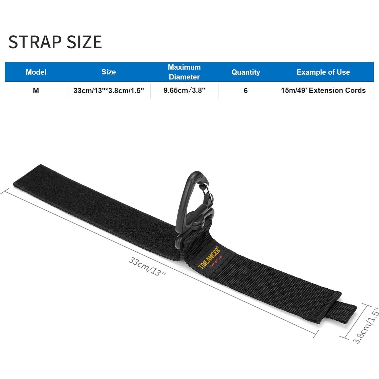 Organizador de Cables Trilancer - Paquete de 6 Correas 33x3.8cm