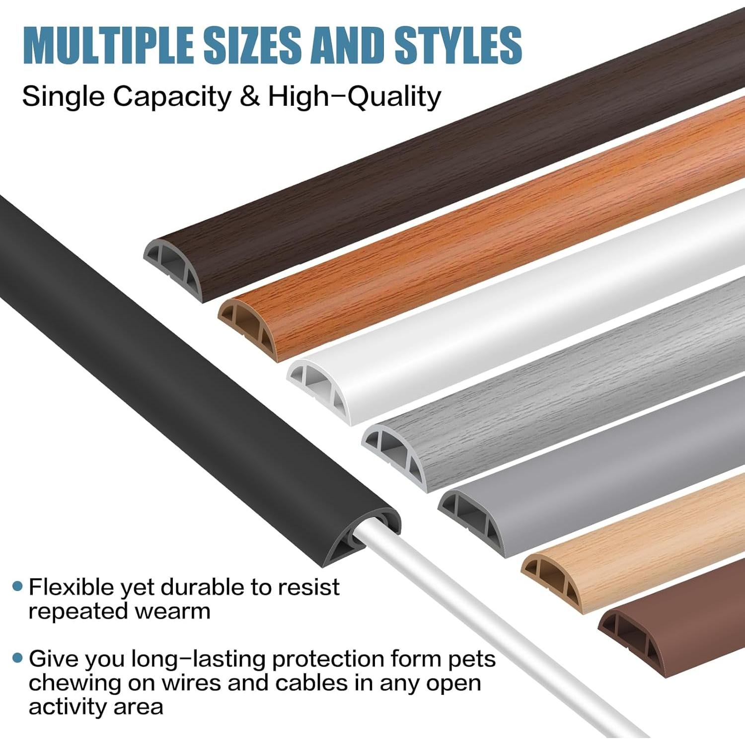 Cubierta de Cables Autoadhesiva JAHOMFAI 3.66m Madera Nogal