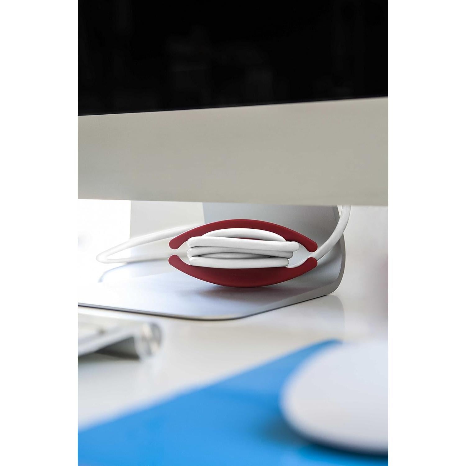 Enrollador de Cables Grande Bobino Rojo 28x5x1 cm