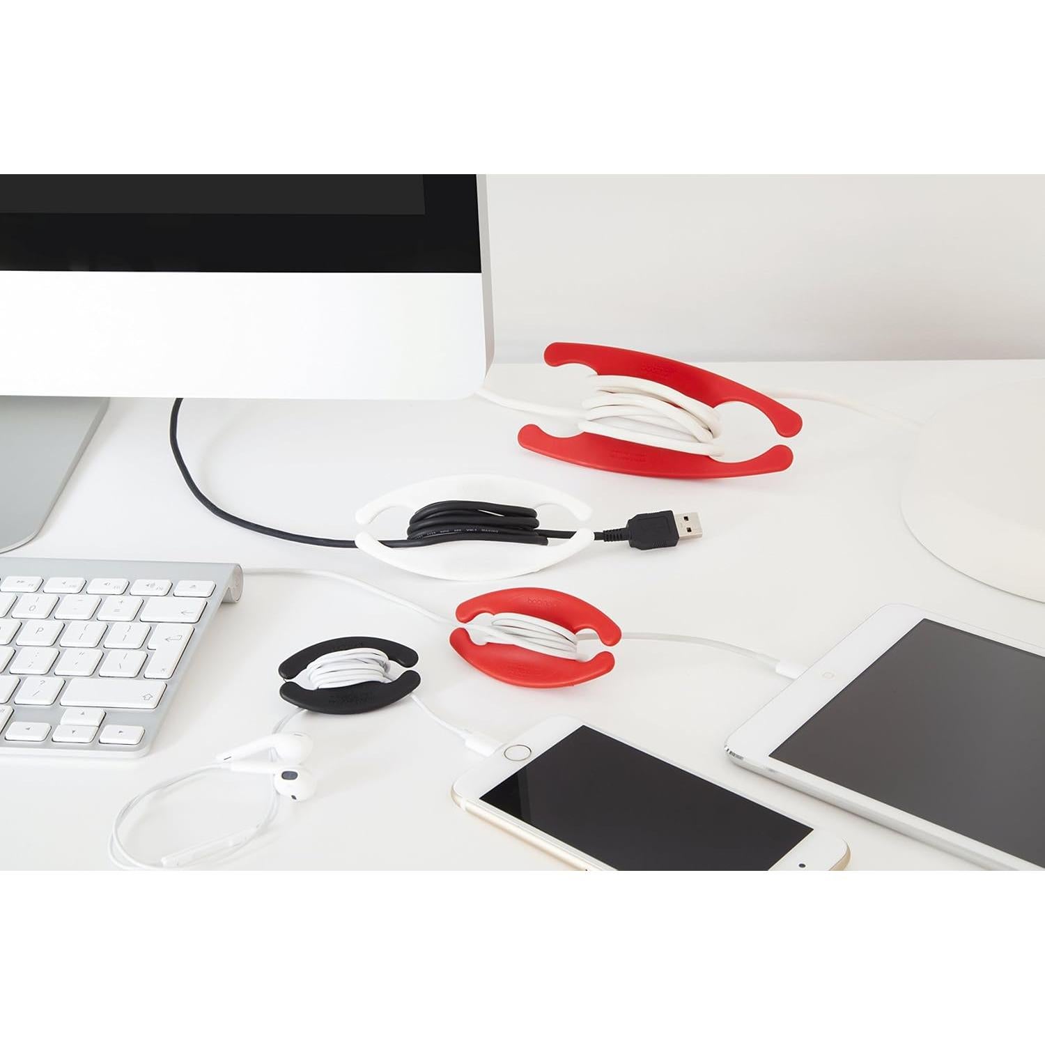 Enrollador de Cables Grande Bobino Rojo 28x5x1 cm