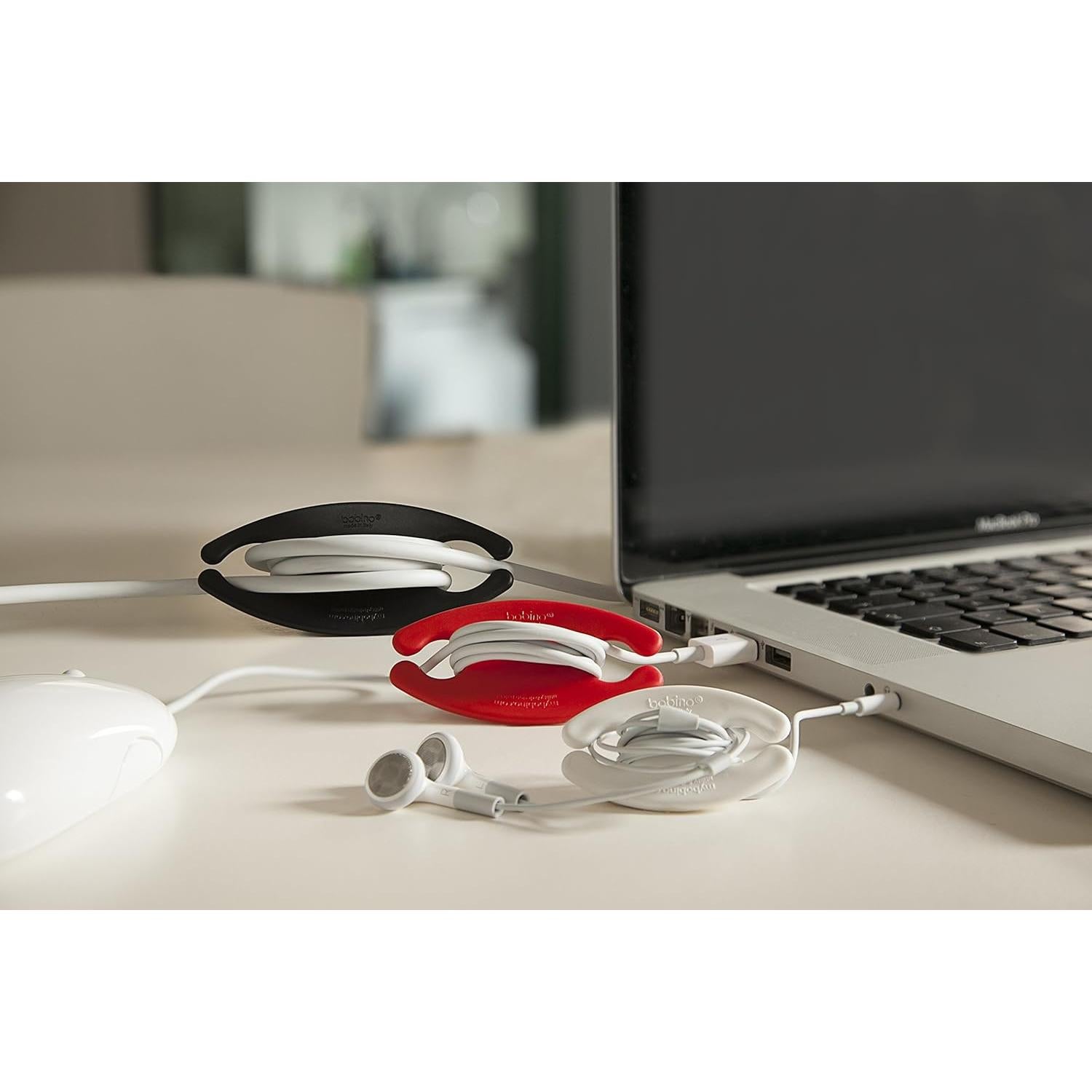 Enrollador de Cables Grande Bobino Rojo 28x5x1 cm