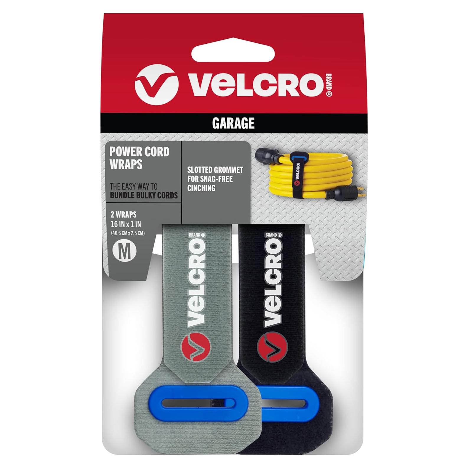 Envolturas de Cables de Poder VELCRO 16" 2Pk Negro y Gris