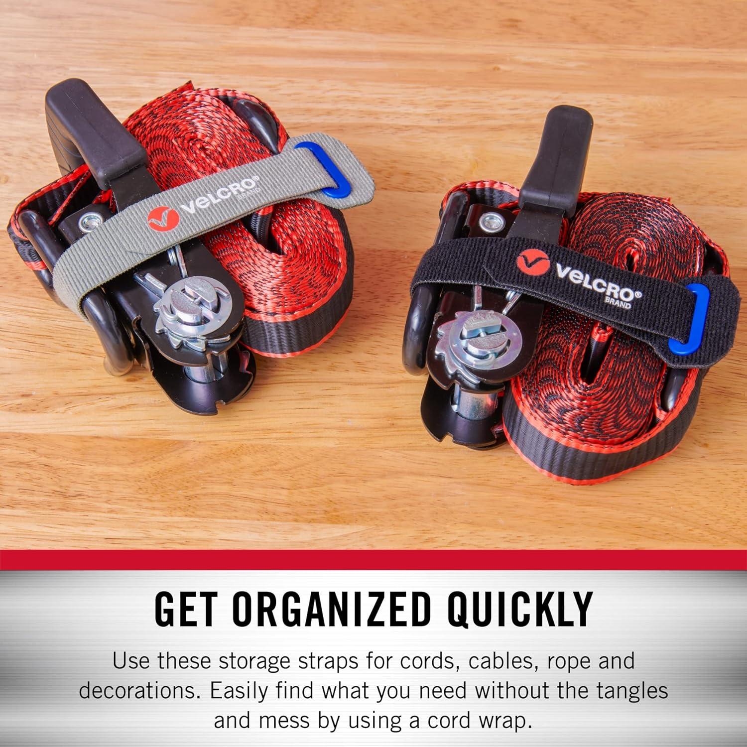 Envolturas de Cables de Poder VELCRO 16" 2Pk Negro y Gris