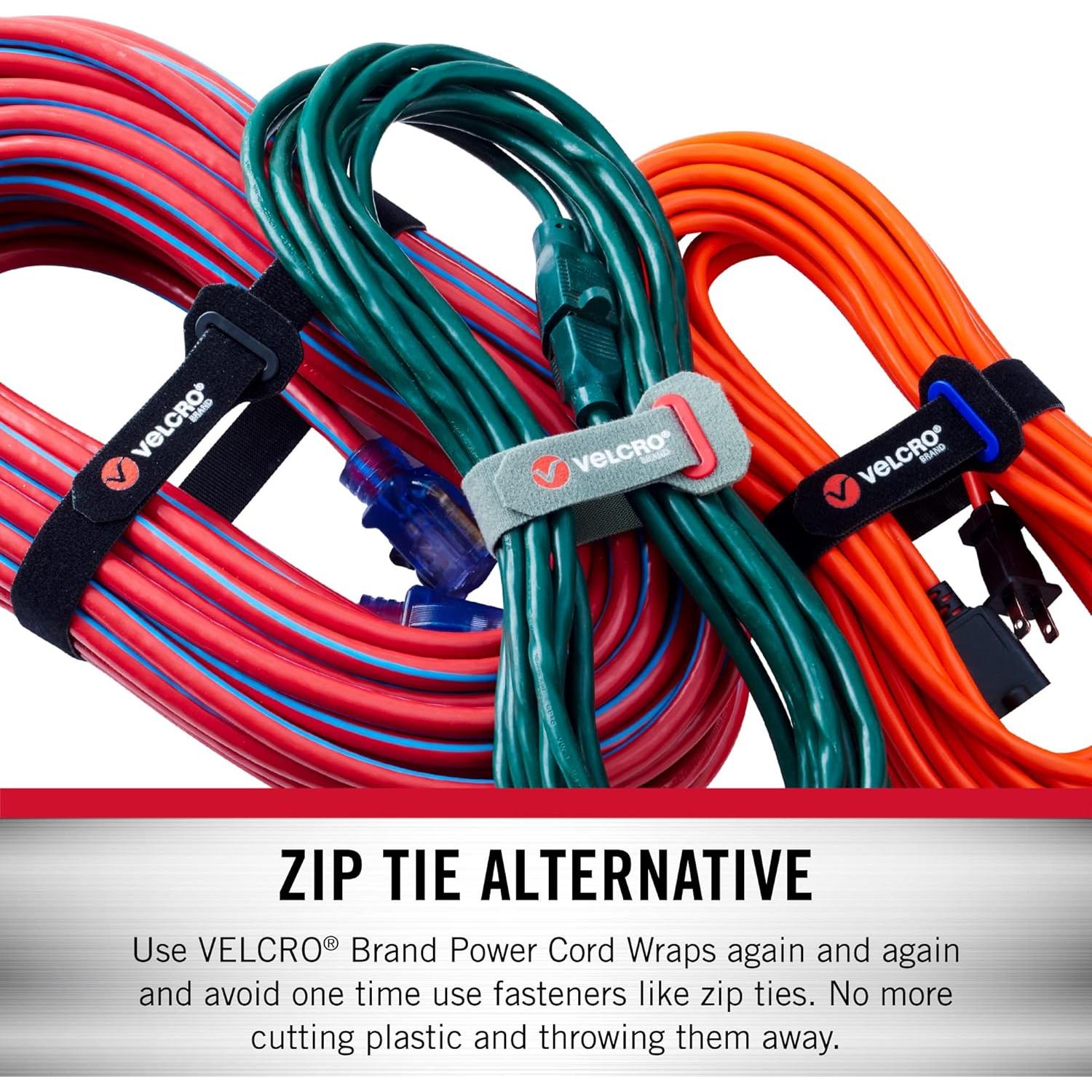 Envolturas de Cables de Poder VELCRO 16" 2Pk Negro y Gris