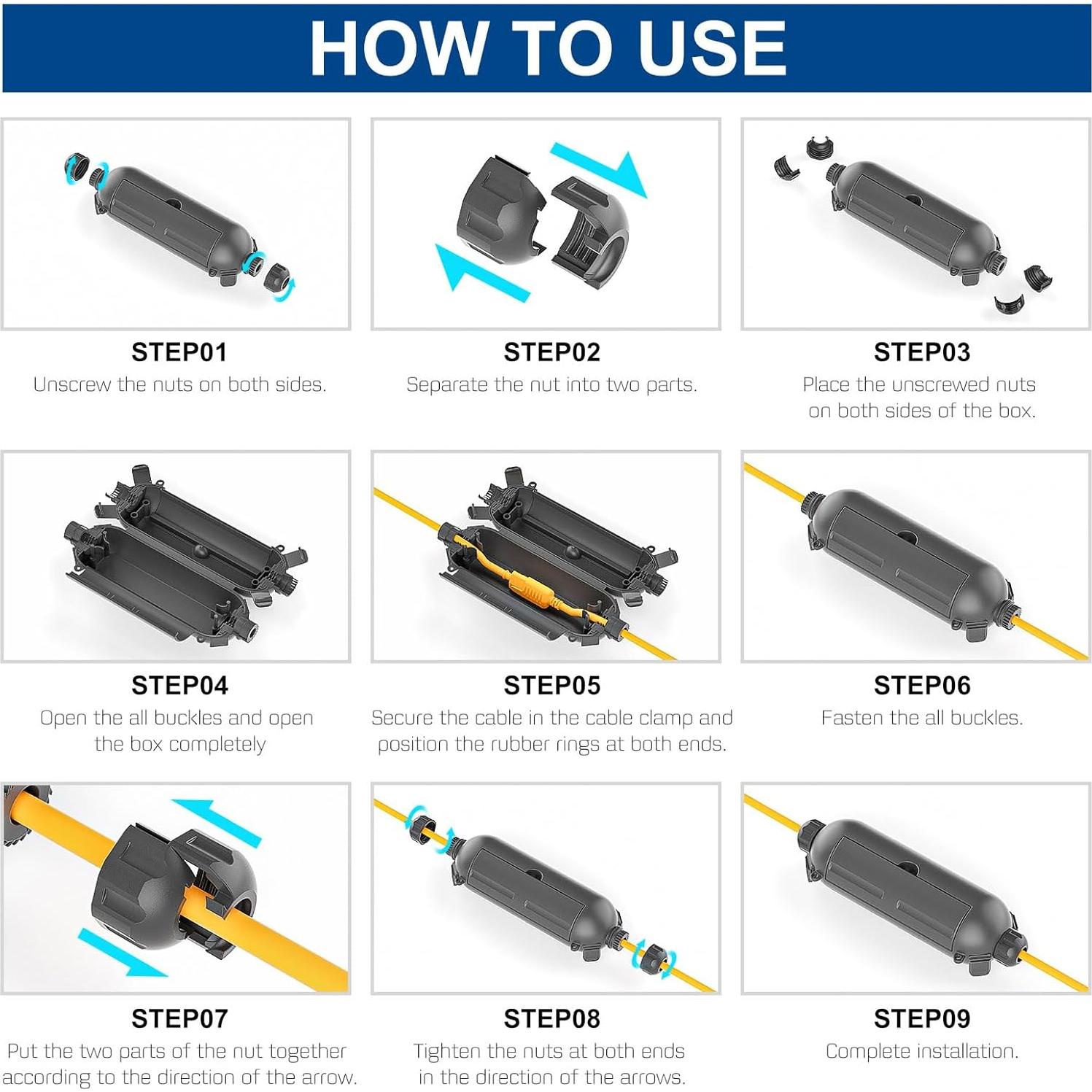 Cubierta de Seguridad para Cable de Extensión IP65 Iwillink - 3 Paquetes