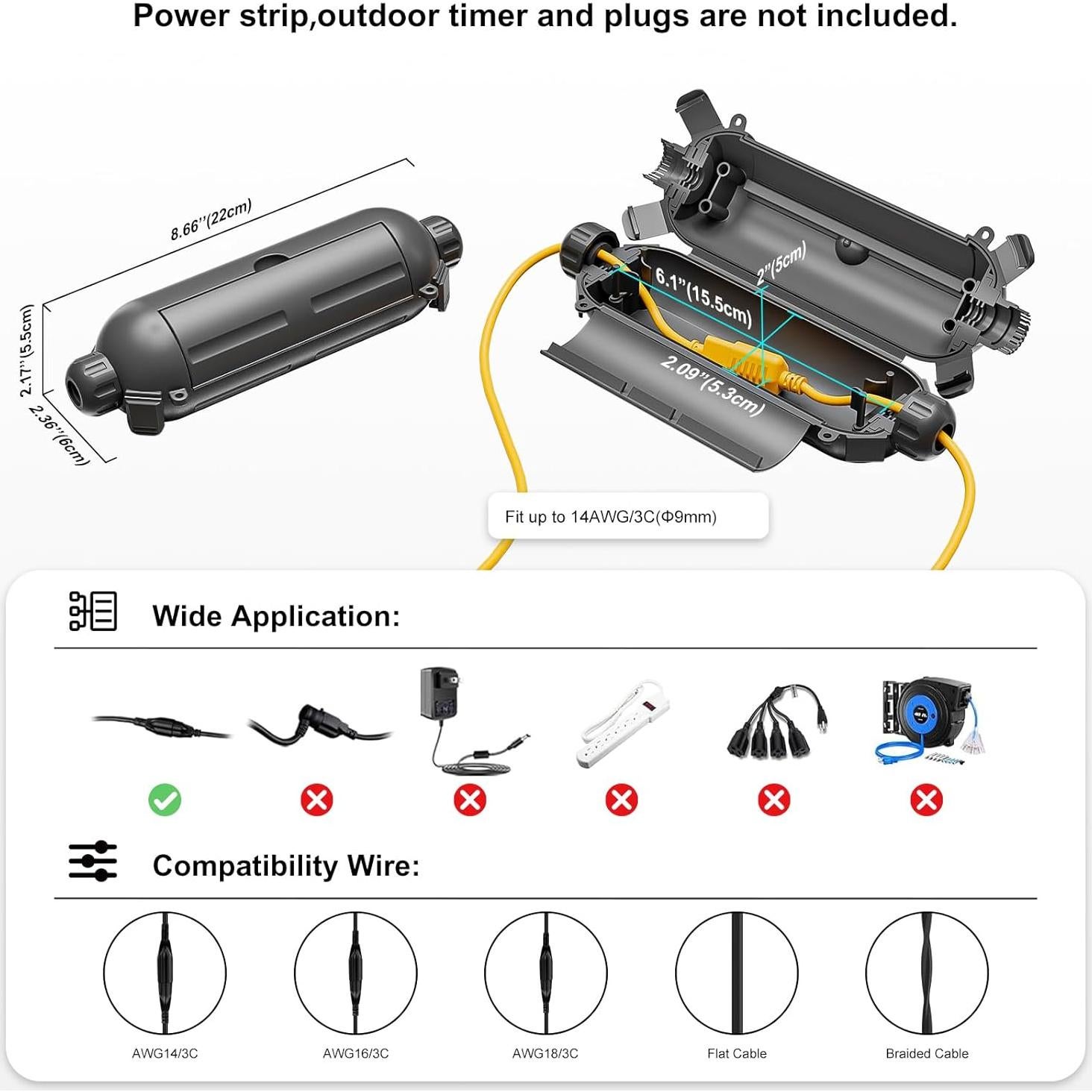 Cubierta de Seguridad para Cable de Extensión IP65 Iwillink - 3 Paquetes