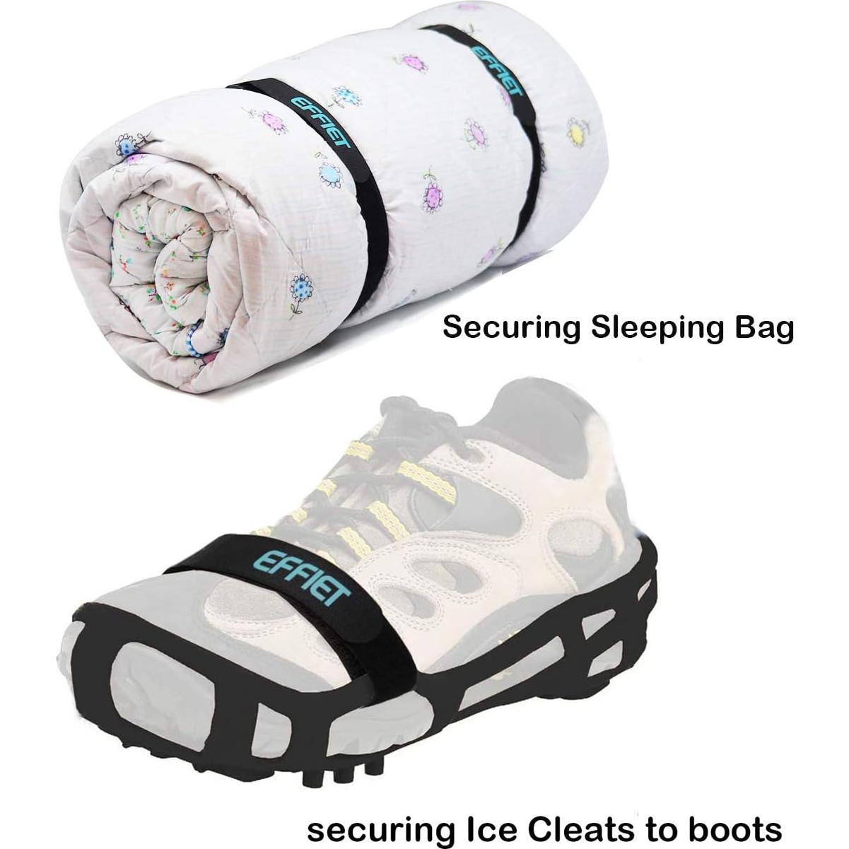 12 Correas de Sujeción EFFIET 61 cm Ajustables Gancho y Bucle