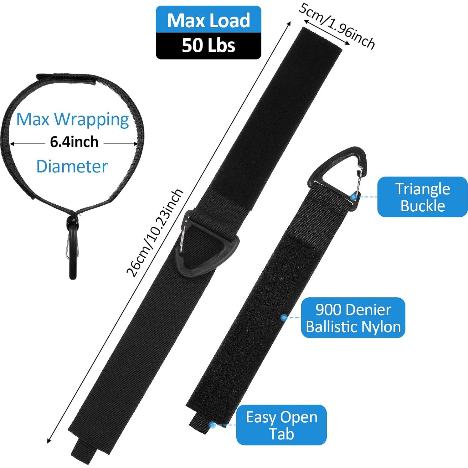 4Pcs Heavy Duty Storage Straps Extension Cord Holder Organizer 1.5 * 16 Foot Adjustable Hose Hanger Heavy Duty Storage Straps with Triangle Clips for Garage Organization Men Workshop