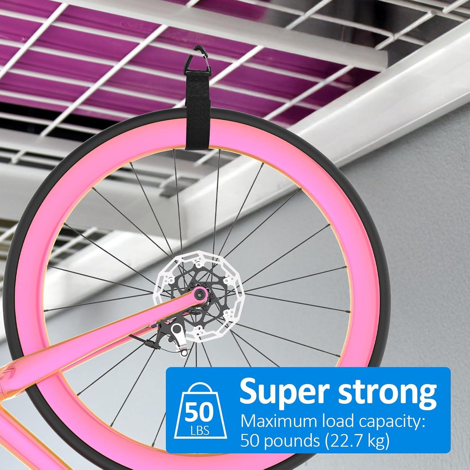 4Pcs Heavy Duty Storage Straps Extension Cord Holder Organizer 1.5 * 16 Foot Adjustable Hose Hanger Heavy Duty Storage Straps with Triangle Clips for Garage Organization Men Workshop