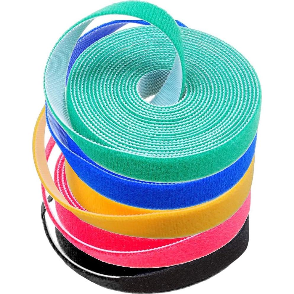 5 Rollos de Sujetacables Reutilizables Darller 2 m Nylon Multicolor