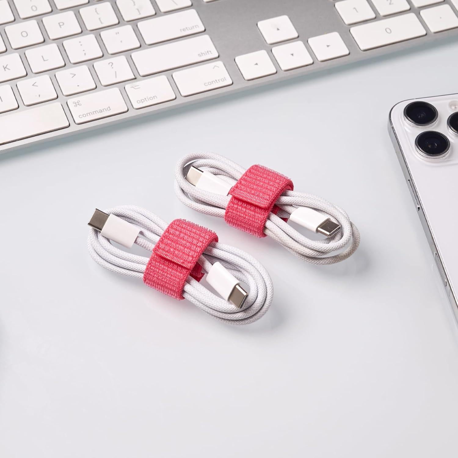 Correas de Cierre Wrap-It Storage 5" Coral 8-Pack Organizador de Cables