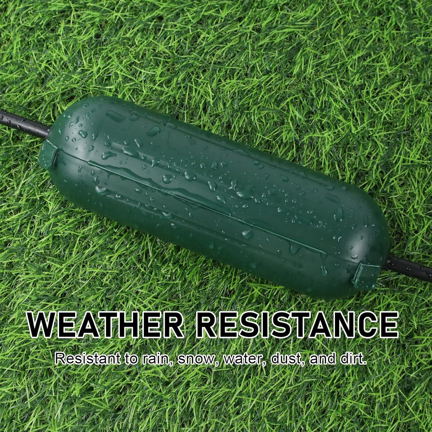 EP 3 Pack Extension Cord Safety Cover - Indoor Outdoor Waterproof Seal Housing for AWG 12/14/16 Cords - Protect Holiday String Lights, Plugs, and Wires - Green