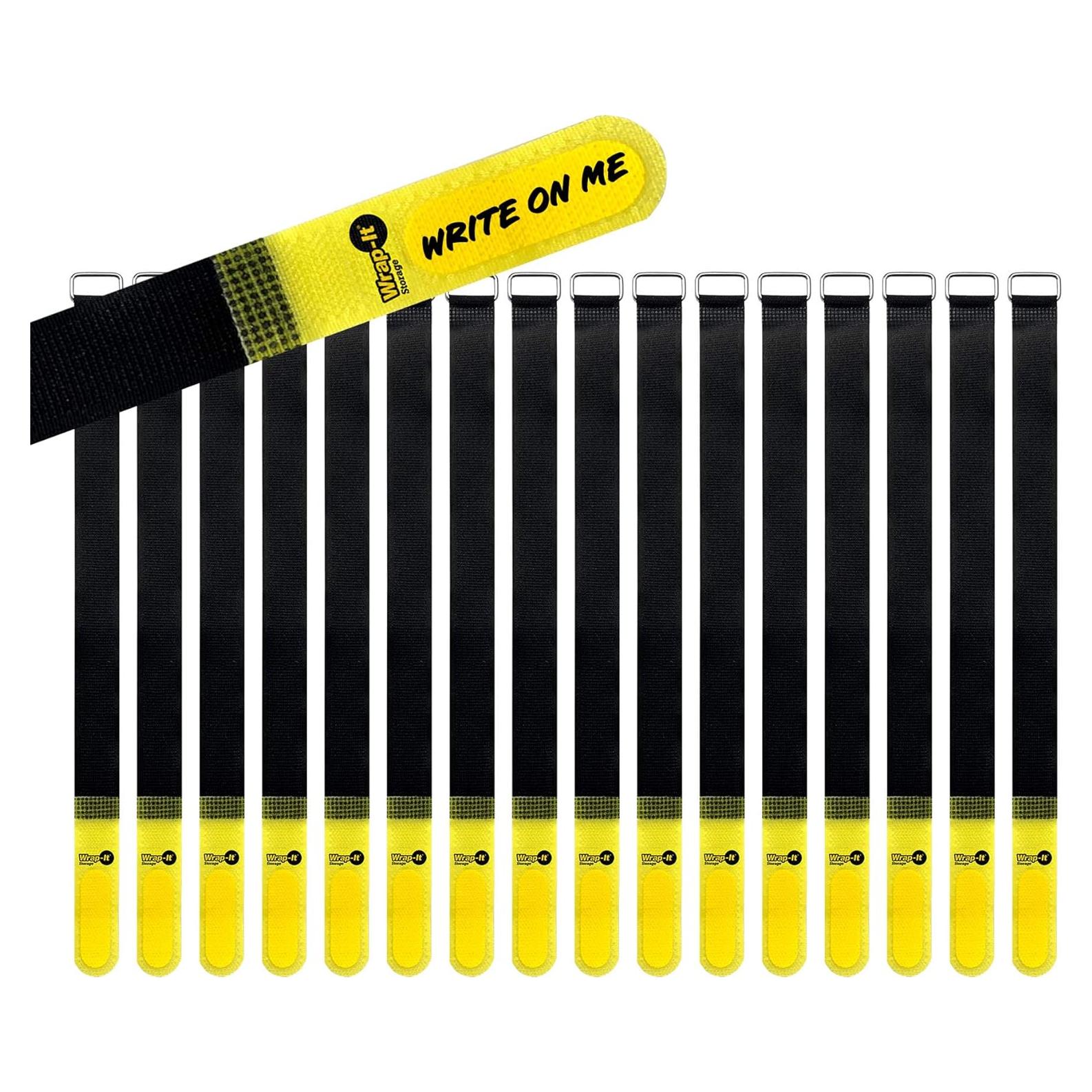 Correas de Cincha Reutilizables Wrap-It 30.48 cm 16 Paquete Amarillo/Negro