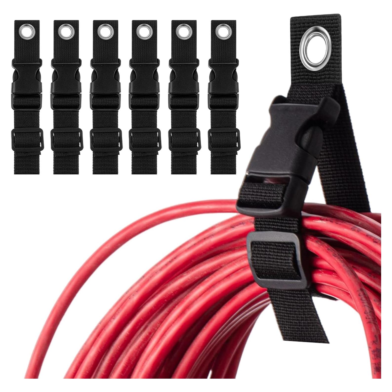 6 Soportes Organizador de Cables Ajustables Wowangce 43 cm