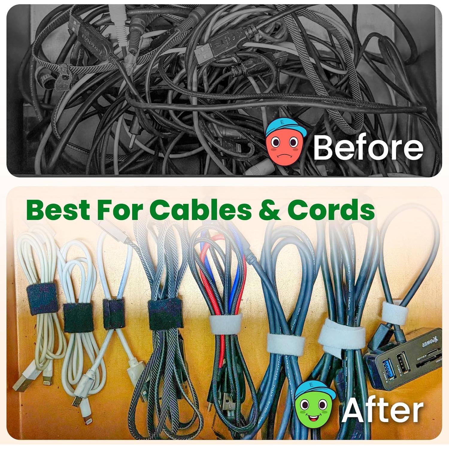 Cinta de Velcro Doble Cara ECOHomes 2.54 cm x 9.14 m Negra