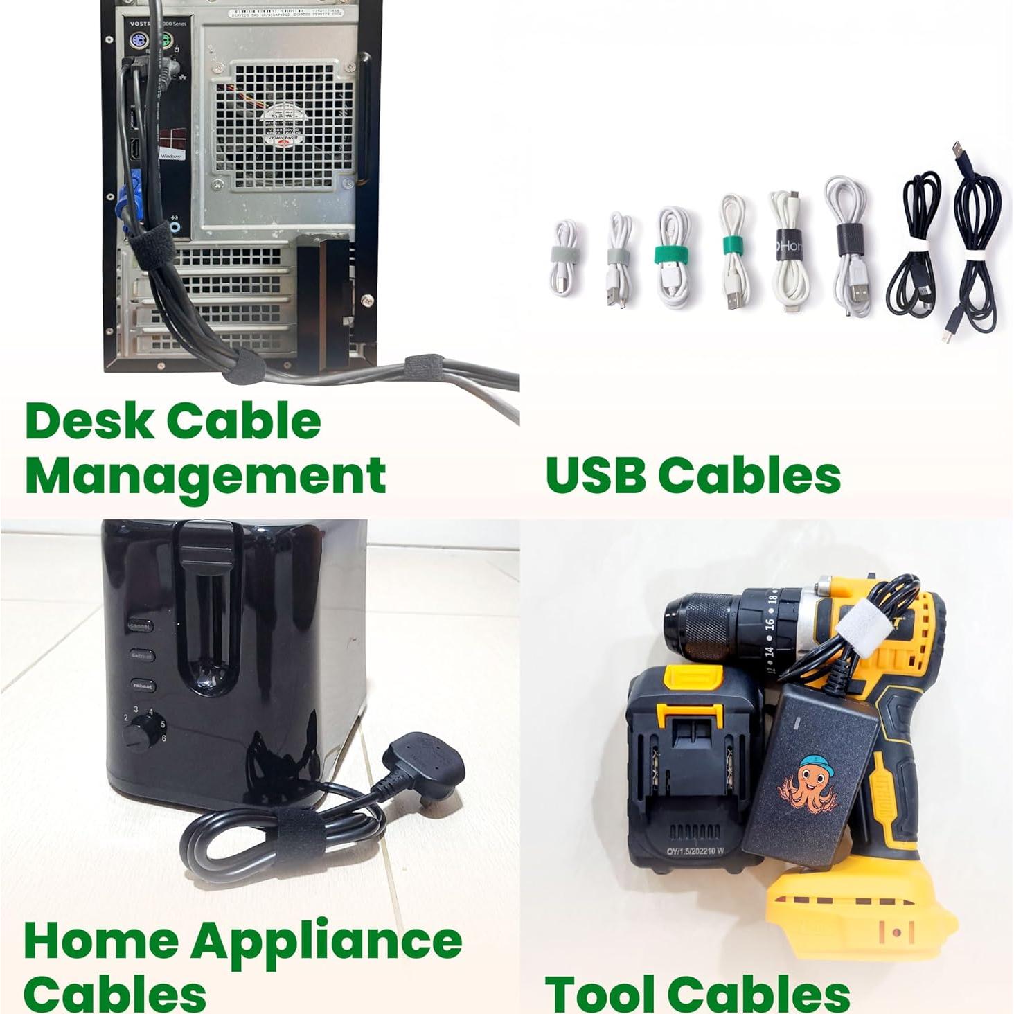 Cinta de Velcro Doble Cara ECOHomes 2.54 cm x 9.14 m Negra