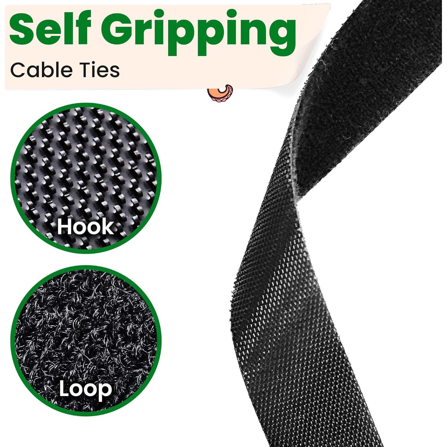 Cinta de Velcro Doble Cara ECOHomes 2.54 cm x 9.14 m Negra