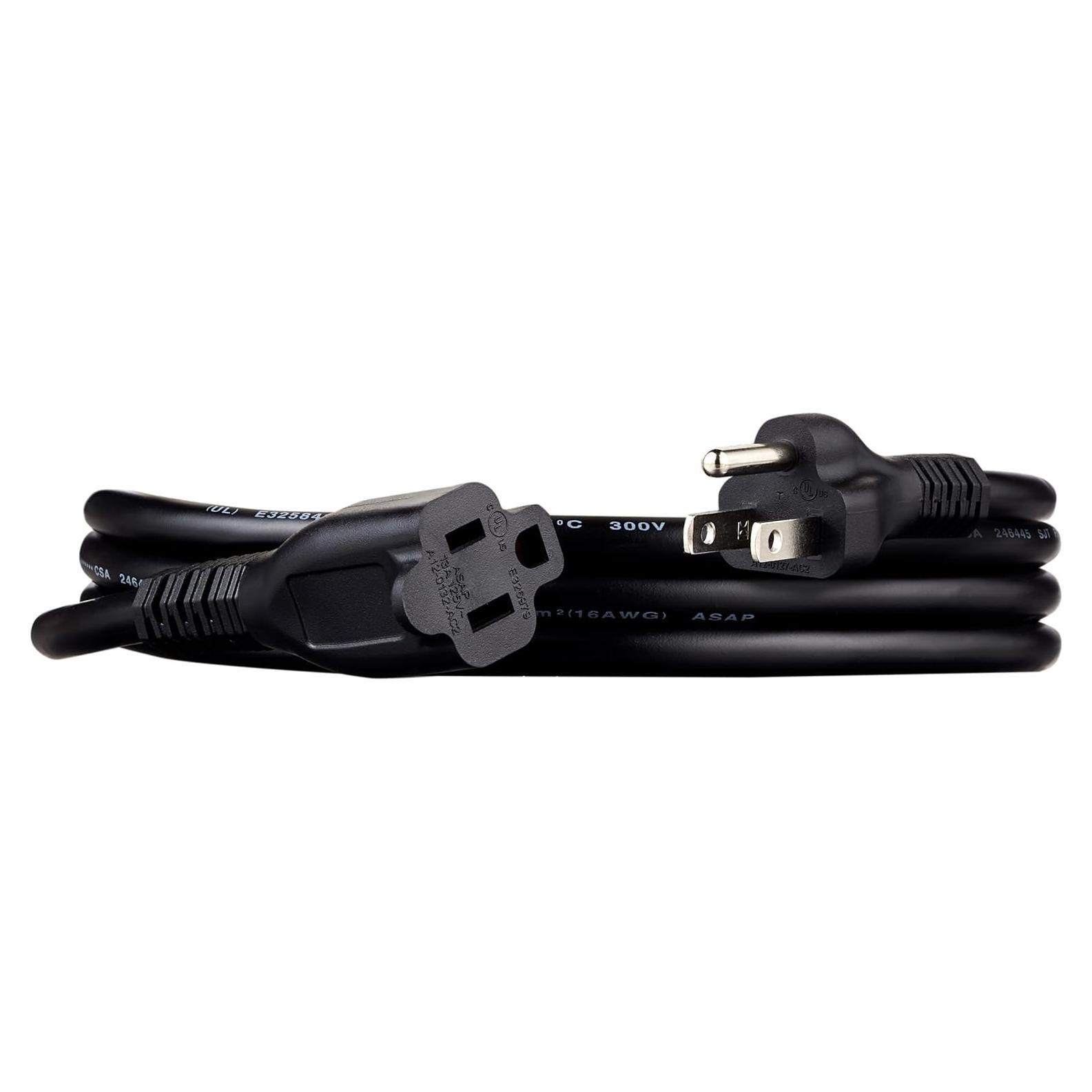 Cable de Extensión Amazon Basics 1.83 m 13A Negro