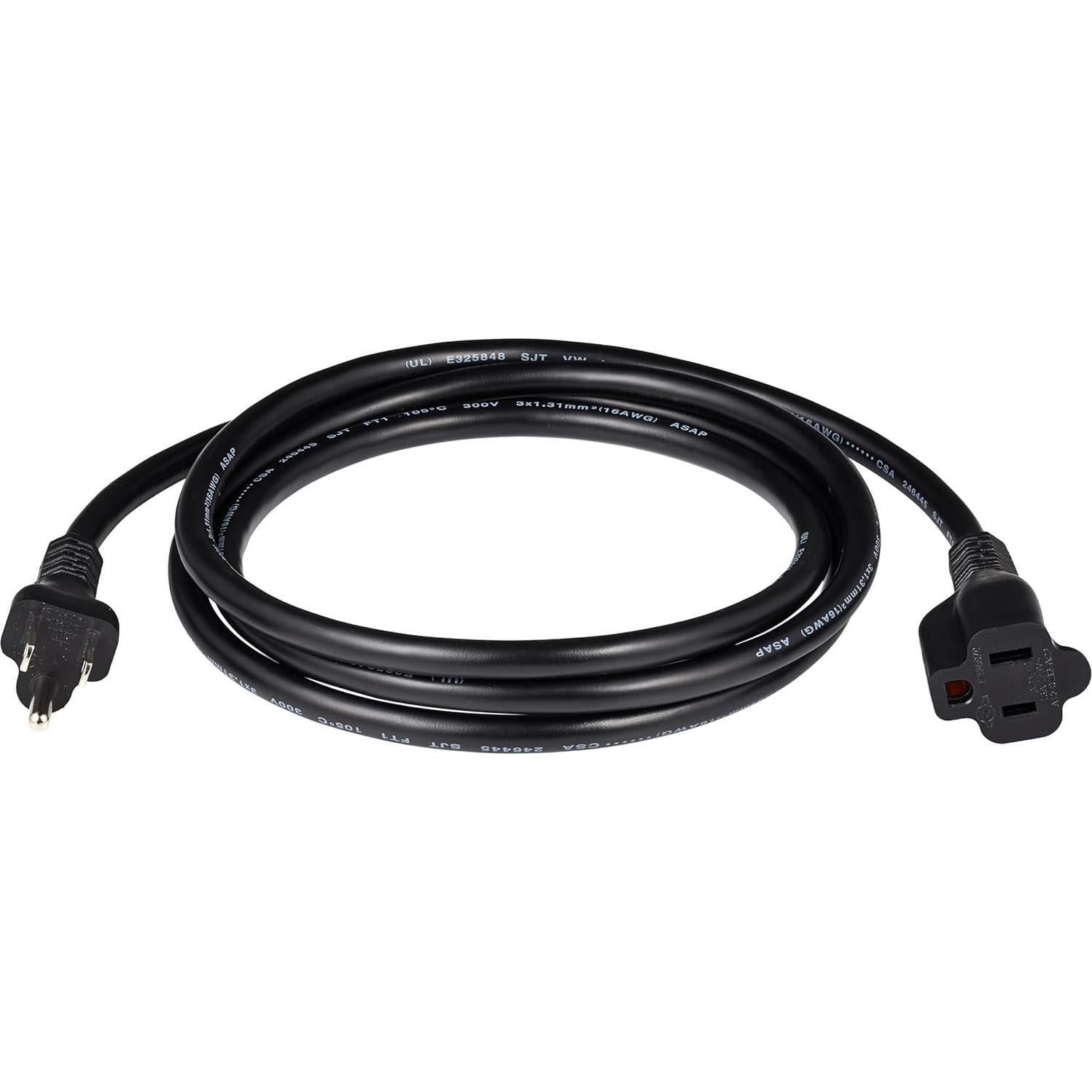 Cable de Extensión Amazon Basics 1.83 m 13A Negro