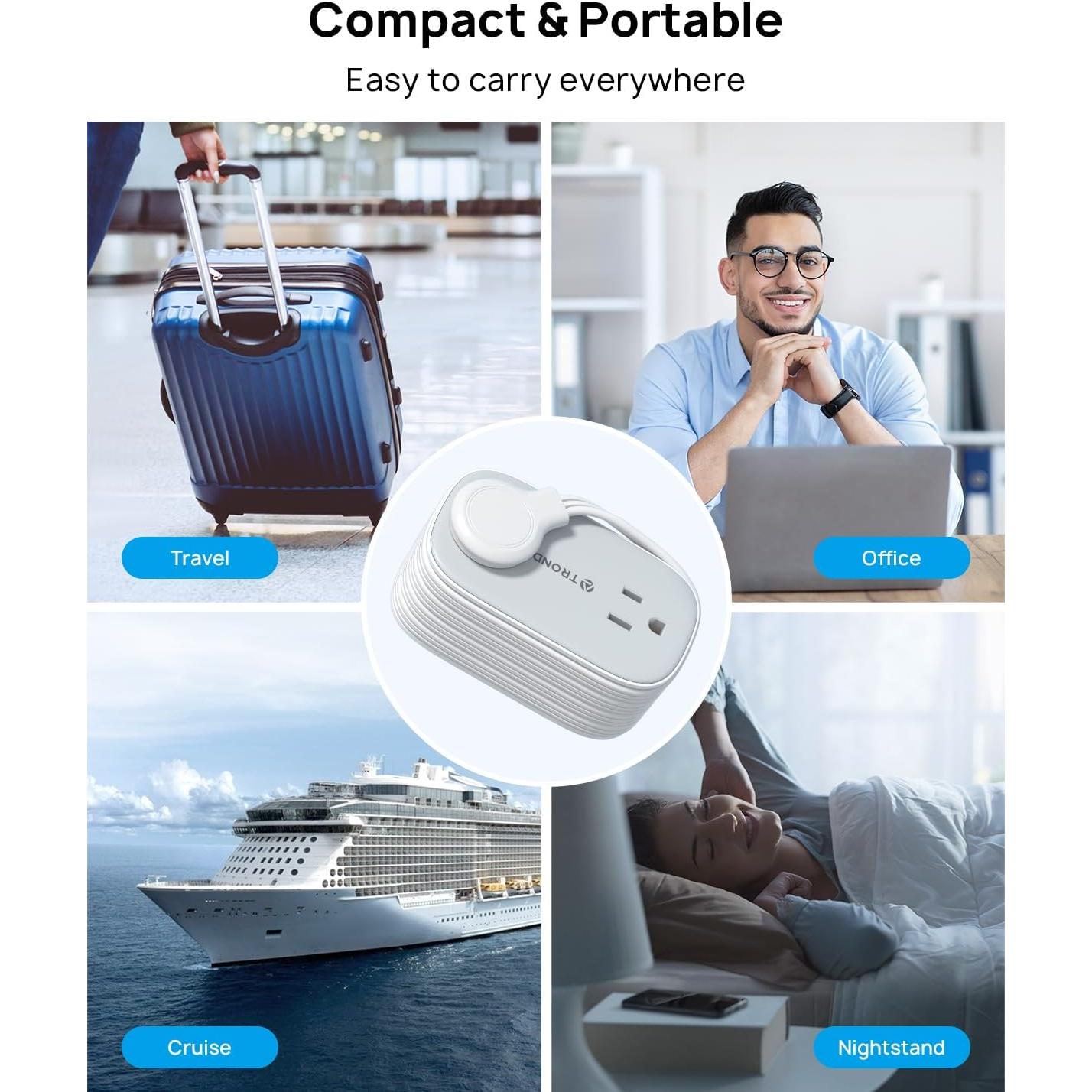 Regleta de Enchufes TROND 1.0m con 4 Salidas y 4 USB