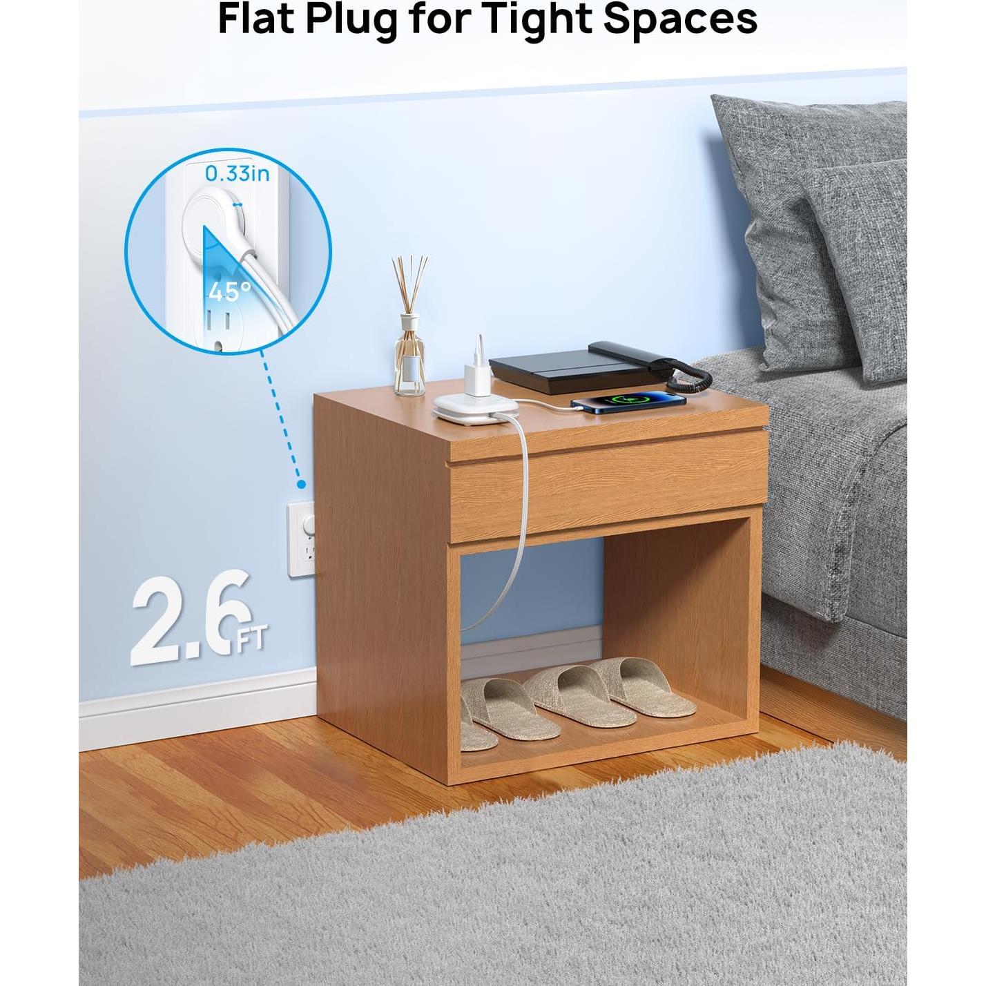 Regleta de Enchufes TROND TD-PS-US19 con 3 Salidas AC y 3 Puertos USB