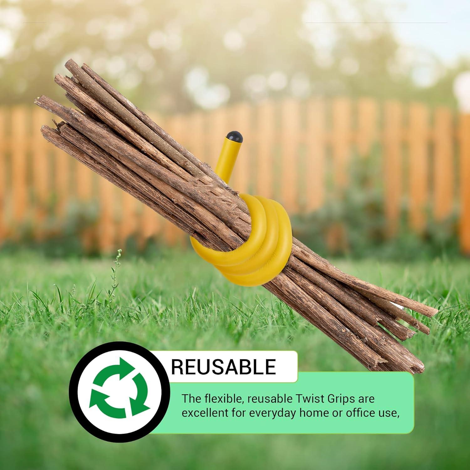 Ataduras de Goma Andalus Twist Amarillo 17" Reutilizables 4 Pzas