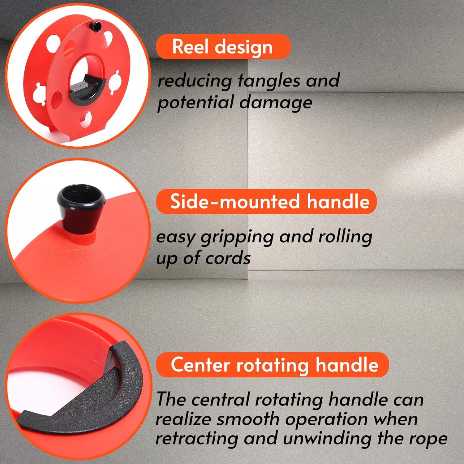 Carrete de Almacenamiento de Cable Homeon Wheels 30.48m Rojo