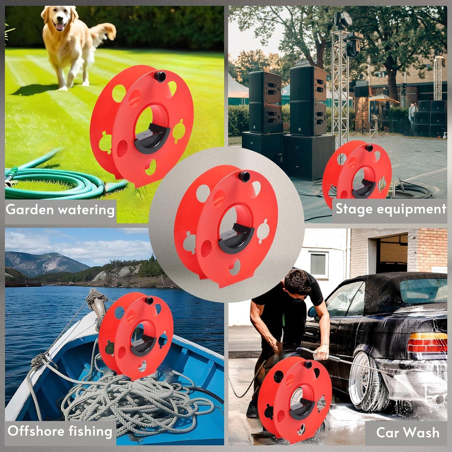 Carrete de Almacenamiento de Cable Homeon Wheels 30.48m Rojo