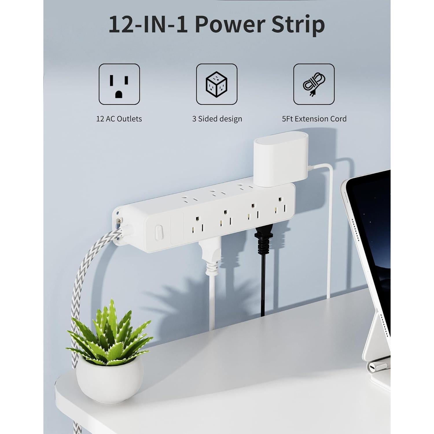 Regleta de Enchufes Power Strip DingYi 12 Salidas 1.52m