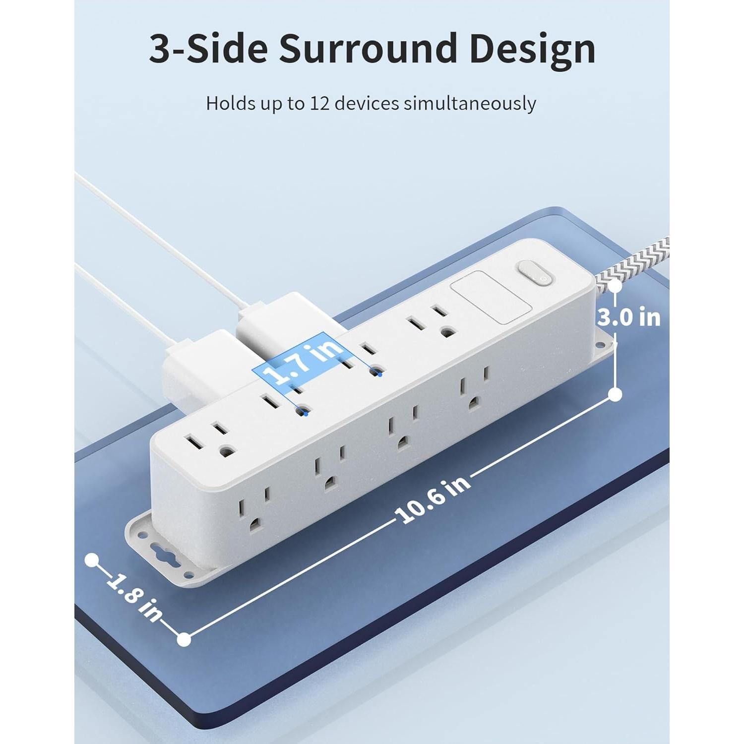 Regleta de Enchufes Power Strip DingYi 12 Salidas 1.52m