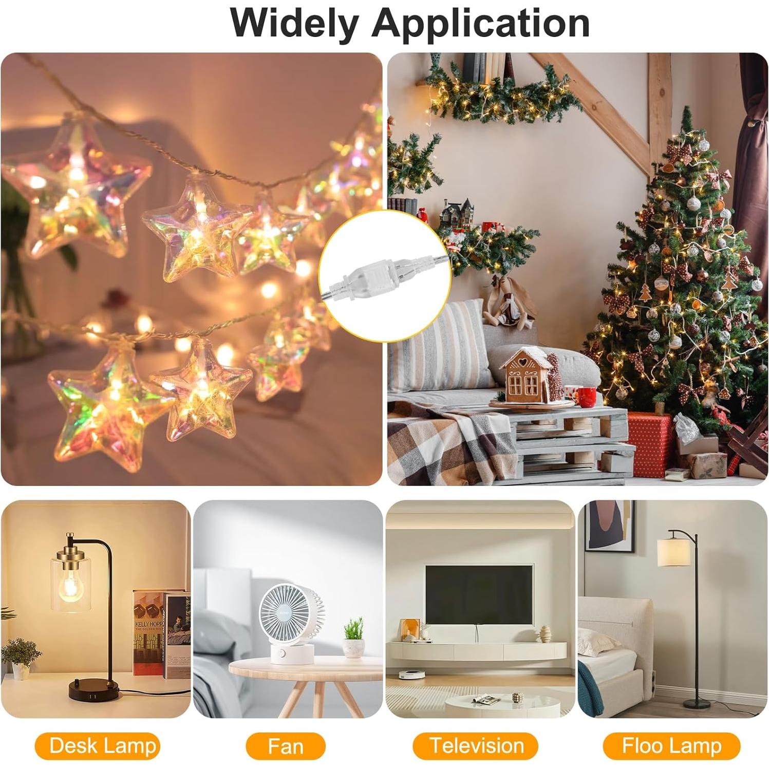 Paquete de 2 Cables de Extensión Cortos Transparentes 1 Pie