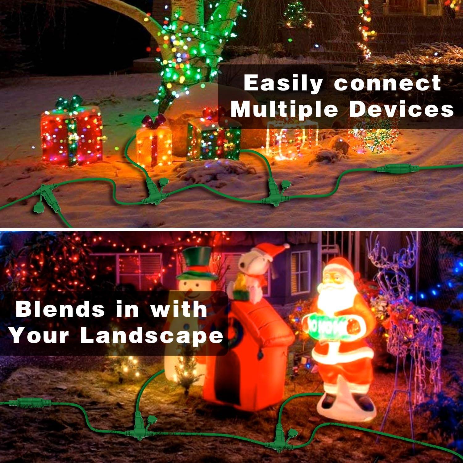 Cable de Extensión Exterior K KASONIC 7.62 m 3 Enchufes Verde