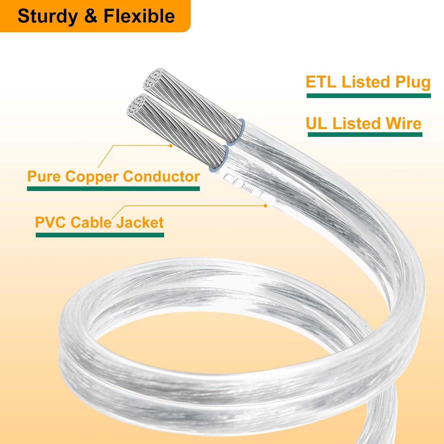 Paquete de 2 Cables de Extensión Rkoyes 0.91 m 18 AWG UL