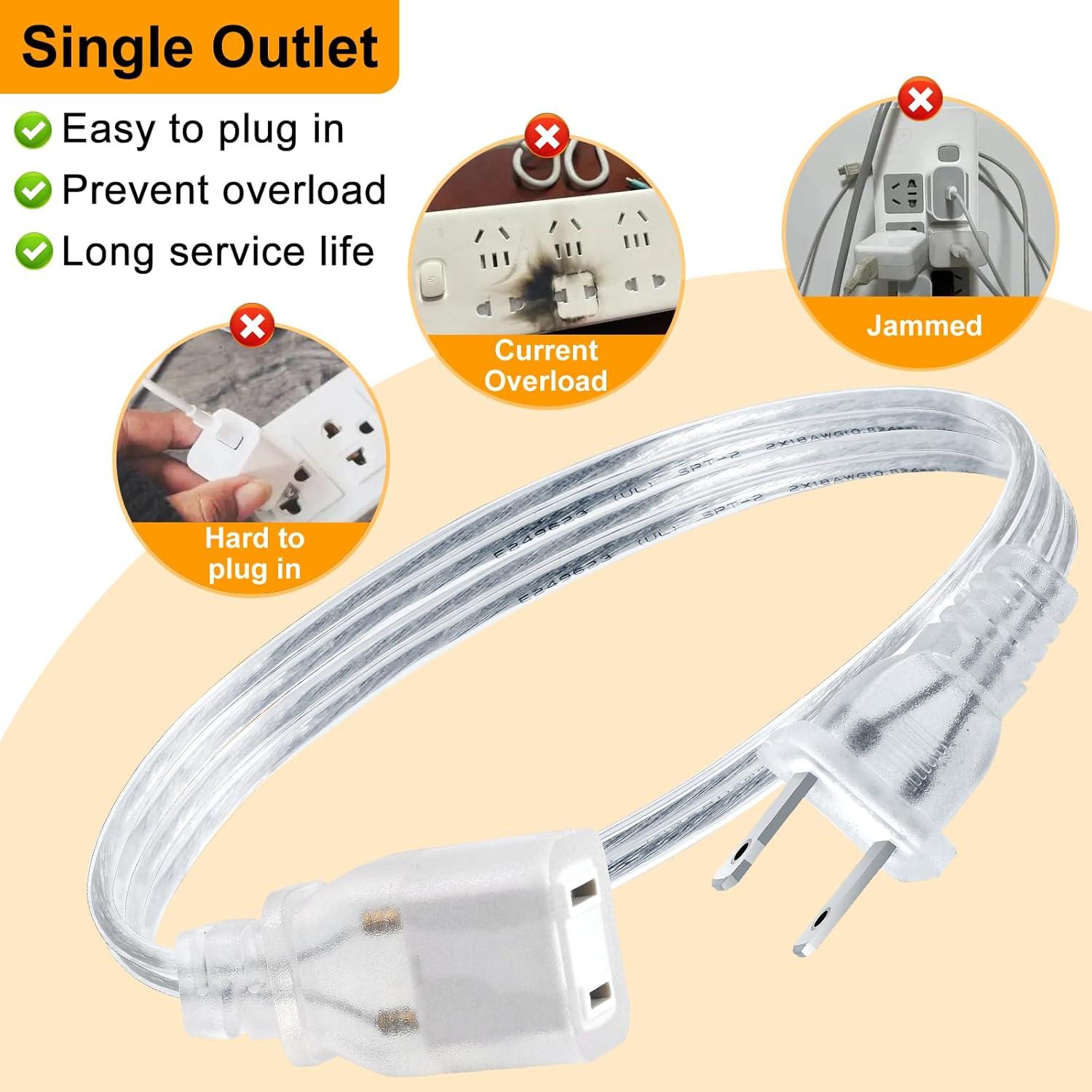 Paquete de 2 Cables de Extensión Rkoyes 0.91 m 18 AWG UL