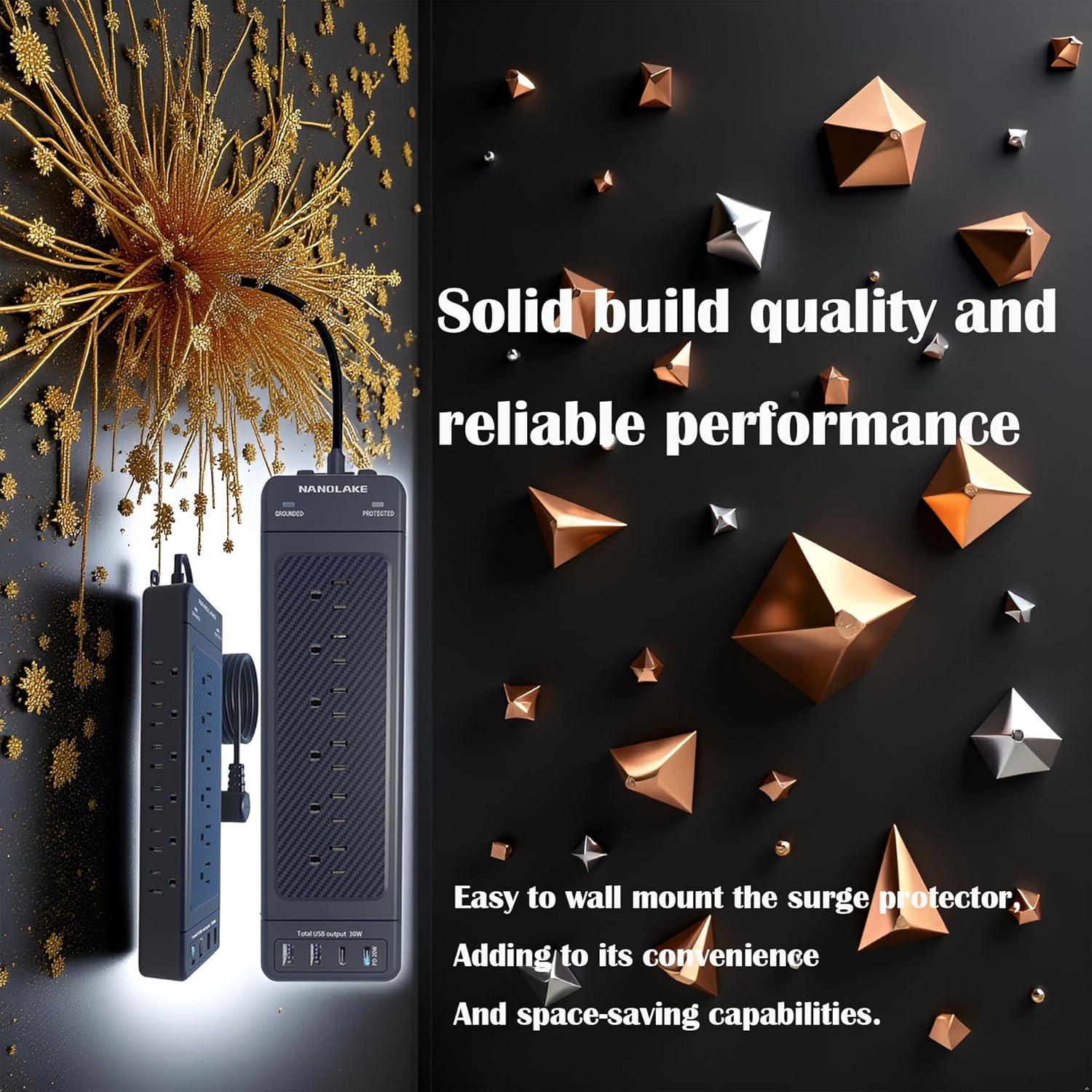 Regleta de Sobretensión NANOLAKE EL-18A 18 Salidas AC/USB 3m