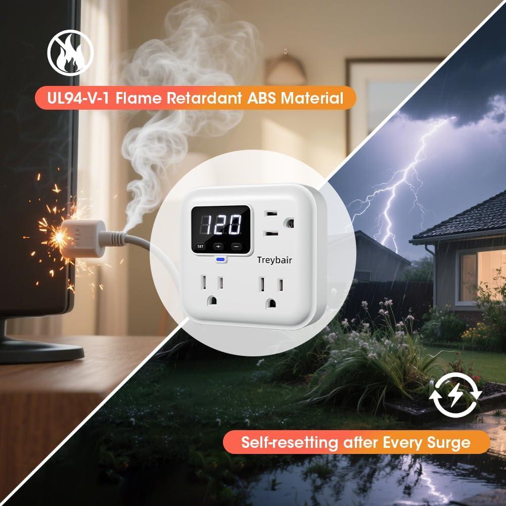 Protector de Sobretensión Treybair HLP03 3 Salidas 80V-140V