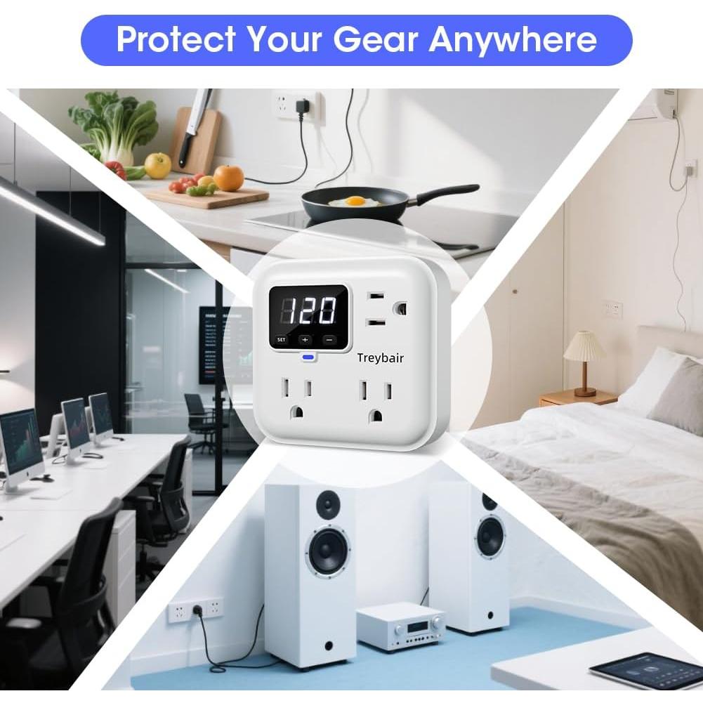 Protector de Sobretensión Treybair HLP03 3 Salidas 80V-140V