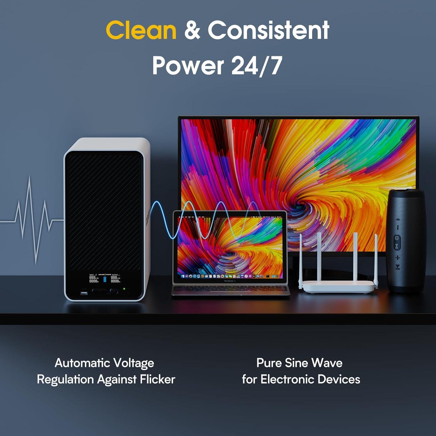 UPS GOLDENMATE 1500VA/1000W Batería de Litio con 8 Salidas