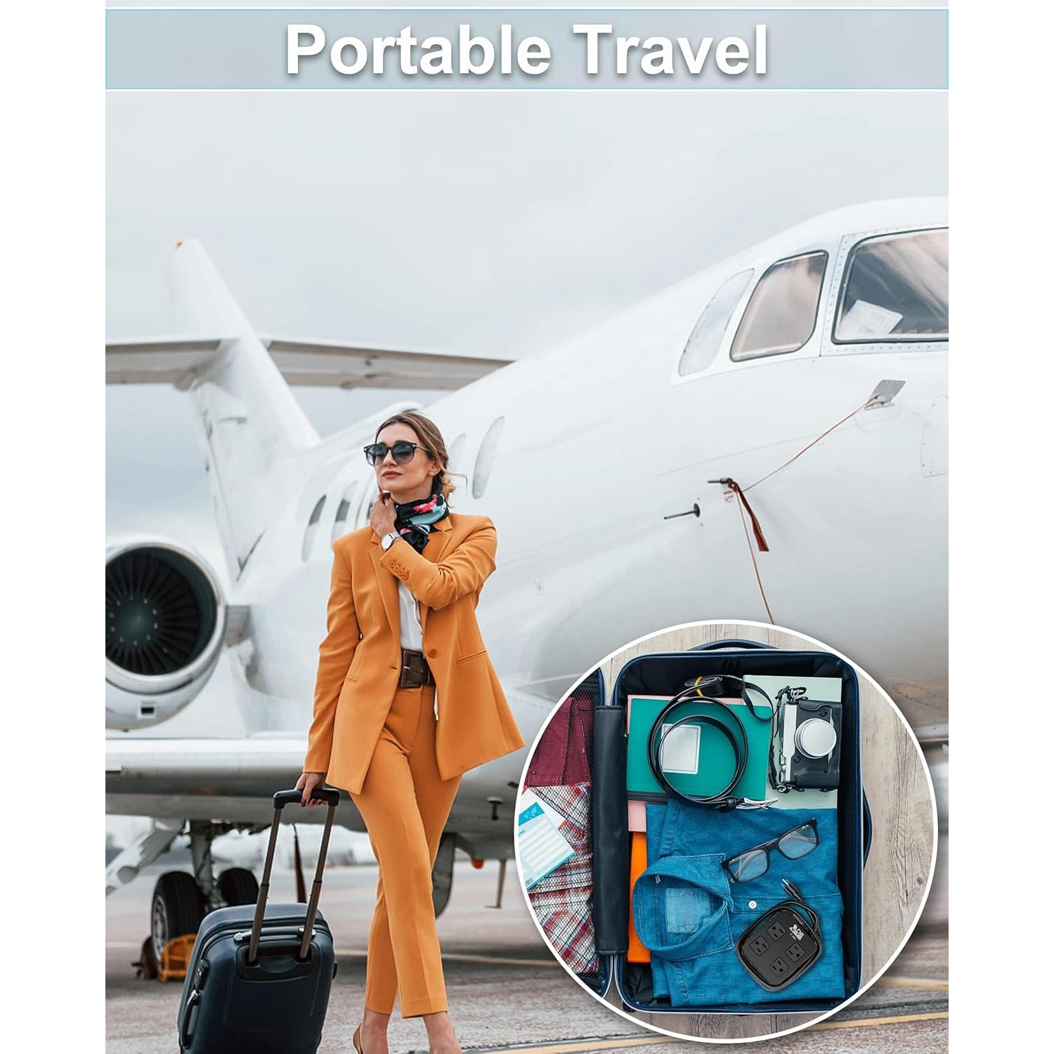 Regleta de Poder IPX6 Qiyuan 4 Salidas 3 USB 1.83m 1875W